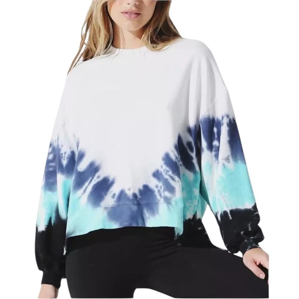 NWOT Electric & Rose Neil Momentum Tie Dye Sweatshirt in Cloud/Denim/Laguna SzXS